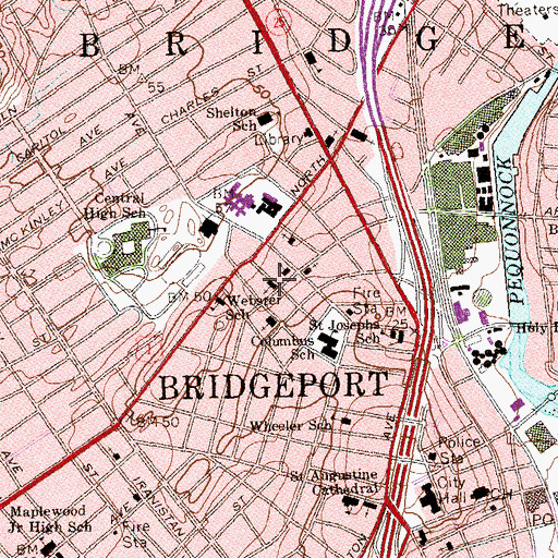 Topographic Map of Zion Lutheran Church, CT
