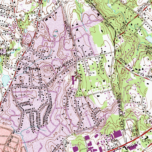 Topographic Map of Wolfpit School, CT