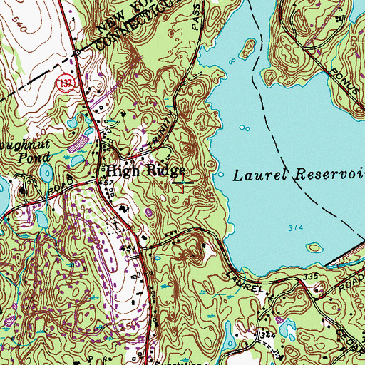 Topographic Map of Wren Knolls, CT