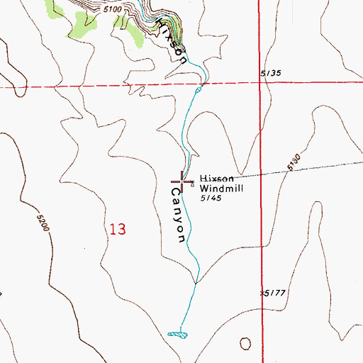 Topographic Map of Hixson Windmill, CO