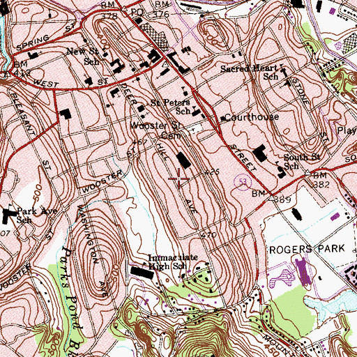Topographic Map of Deer Hill, CT