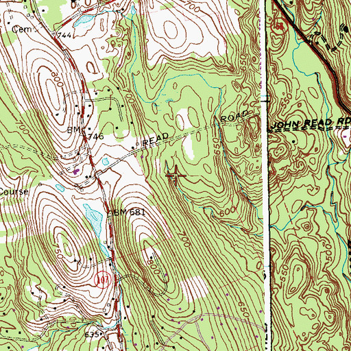 Topographic Map of Lonetown, CT