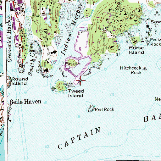 Topographic Map of Mead Point, CT