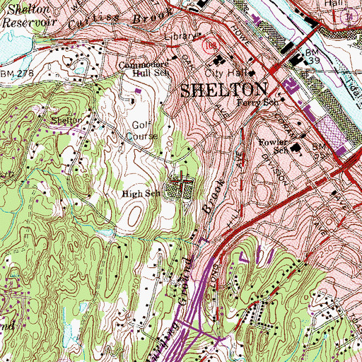 Topographic Map of Ripton School, CT