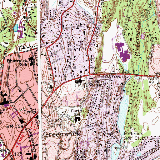 Topographic Map of Second Congregational Church, CT
