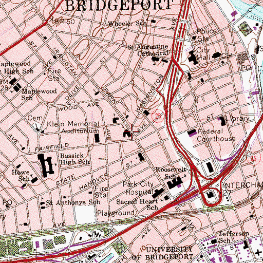 Topographic Map of Saint Johns Episcopal Parish Church, CT