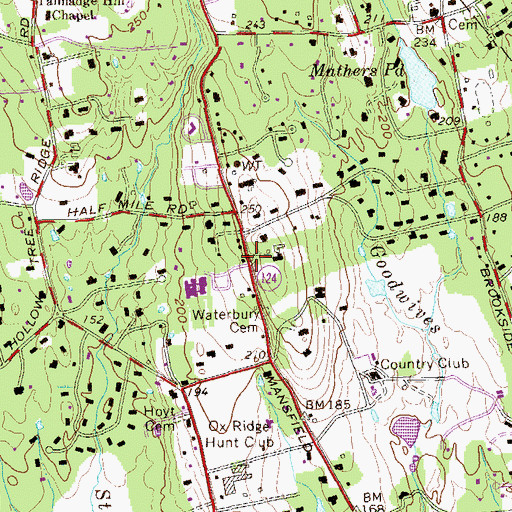 Topographic Map of Saint Pauls Episcopal Church, CT