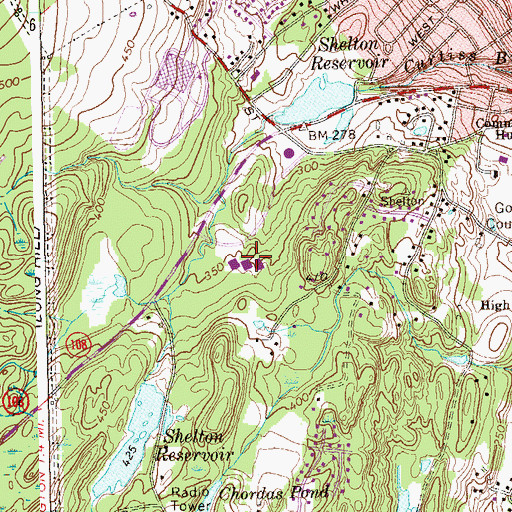 Topographic Map of Shelton Lakes Health Care Center, CT