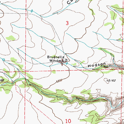Topographic Map of Bruenellie Windmill, CO