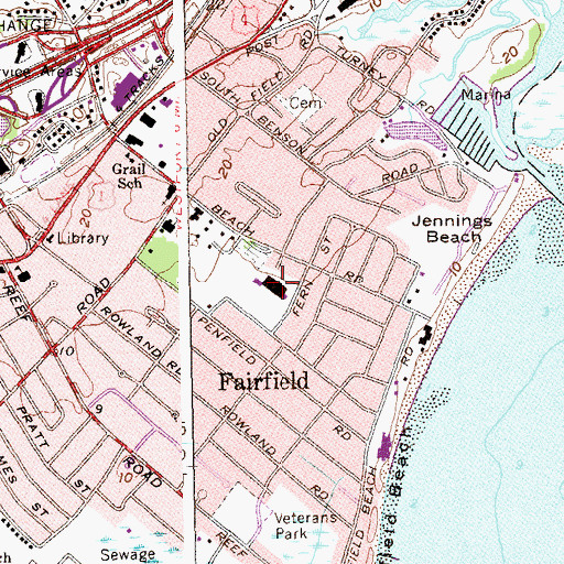 Topographic Map of Sherman School, CT