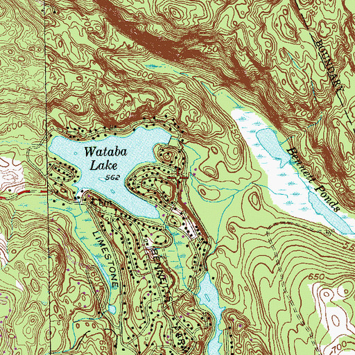 Topographic Map of Wataba Lake, CT