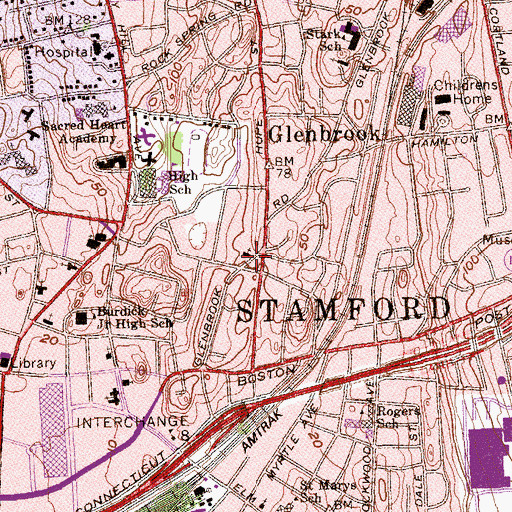 Topographic Map of Zion Lutheran Church, CT