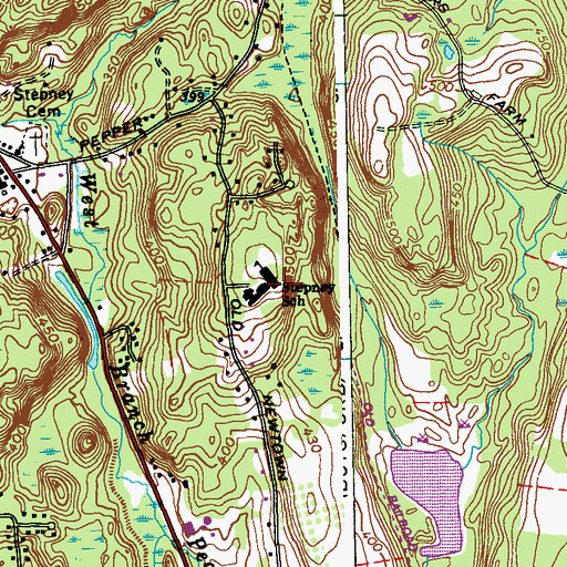 Topographic Map of Stepney High School, CT