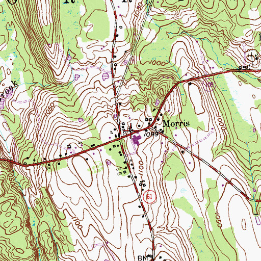 Topographic Map of District Number 6 School, CT