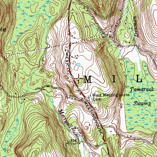 Topographic Map of West Meetinghouse Hill, CT