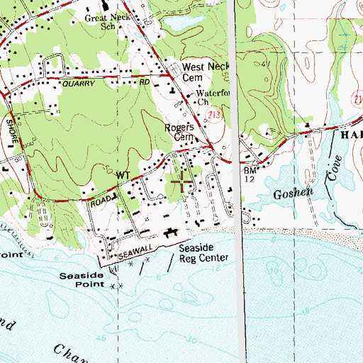 Topographic Map of Seaside, CT
