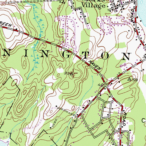 Topographic Map of Staunton Hill, CT