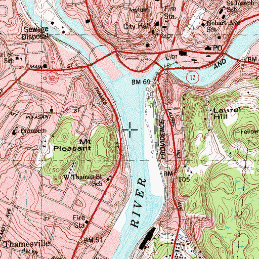 Topographic Map of Waterman Point (historical), CT