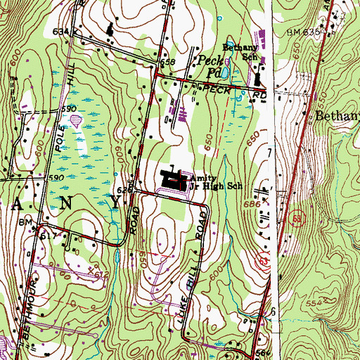 Topographic Map of Woodhaven Country Club, CT