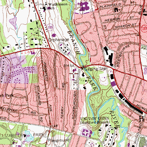 Topographic Map of All Saints Orthodox Church, CT