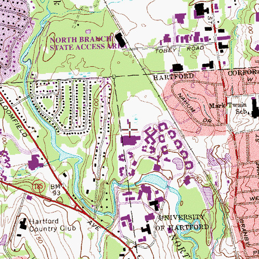 Topographic Map of Al-Marzook Athletic Fields, CT