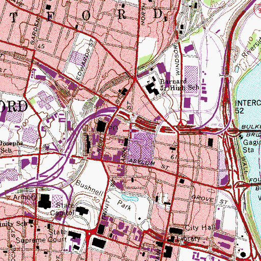 Topographic Map of Ann Street Historic District, CT