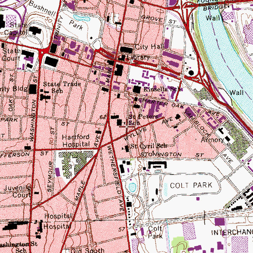 Topographic Map of Armswear, CT