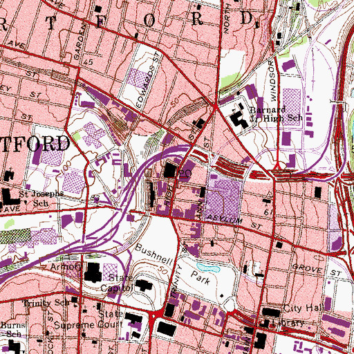 Topographic Map of Ball Corner (historical), CT