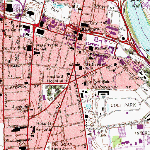 Topographic Map of Barnaby Park, CT