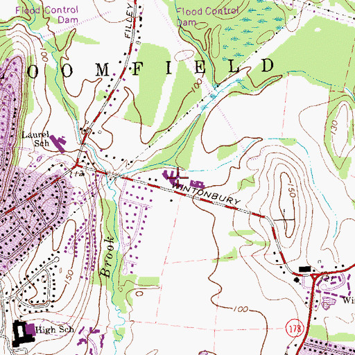 Topographic Map of Beth Hillel Synagogue, CT