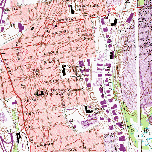 Topographic Map of Beth Mishka Cemetery, CT