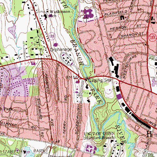 Topographic Map of Bethany Lutheran Church, CT