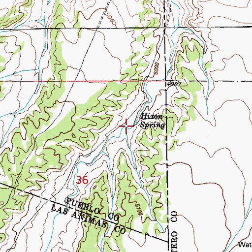 Topographic Map of Hixon Spring, CO