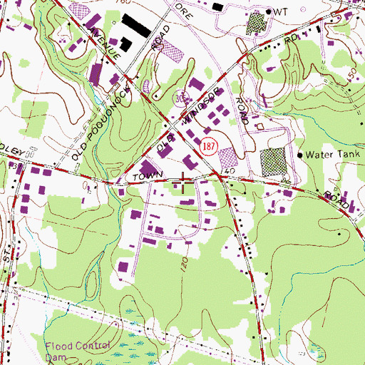 Topographic Map of Blue Hills Fire Department Station 4, CT