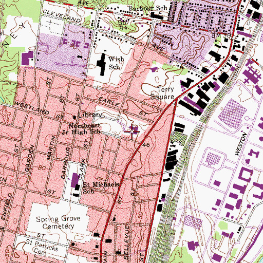 Topographic Map of Brackett Park, CT