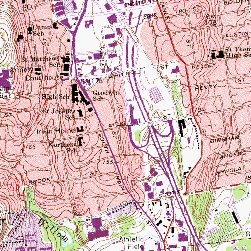 Topographic Map of Buddhist Pagoda, CT