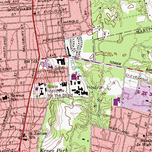 Topographic Map of Burgdorf Health Center, CT