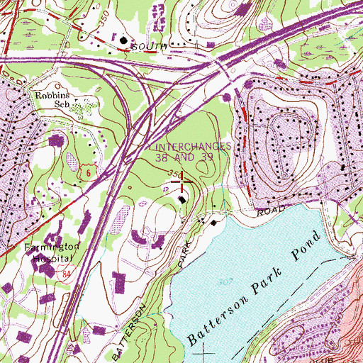 Topographic Map of Camp Courant, CT