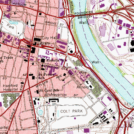 Topographic Map of Capitol Region Education Council Resource Center, CT