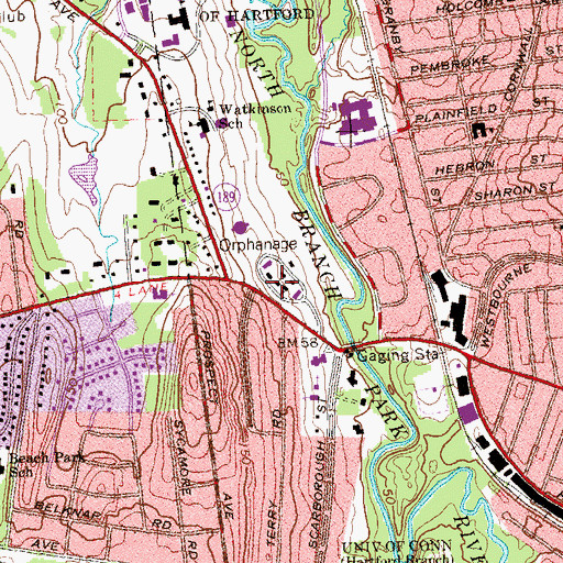 Topographic Map of Childrens Village of the Hartford Orphan Asylum, CT