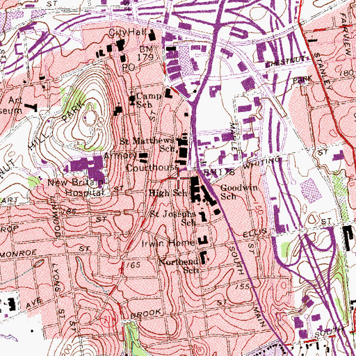 Topographic Map of Christ Apostolic Church, CT