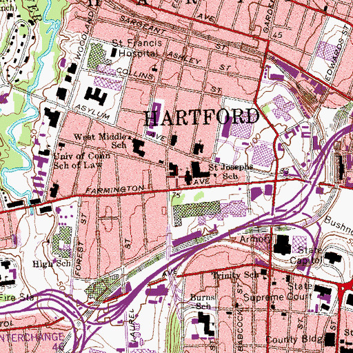 Topographic Map of Christ Temple Church of God, CT