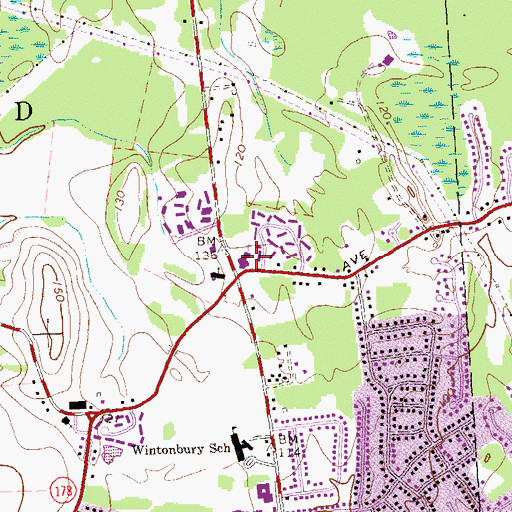 Topographic Map of Christ the King Church, CT