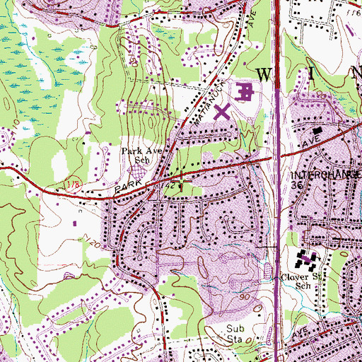 Topographic Map of Christ the King Lutheran Church, CT