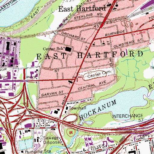 Topographic Map of Church Corners (historical), CT