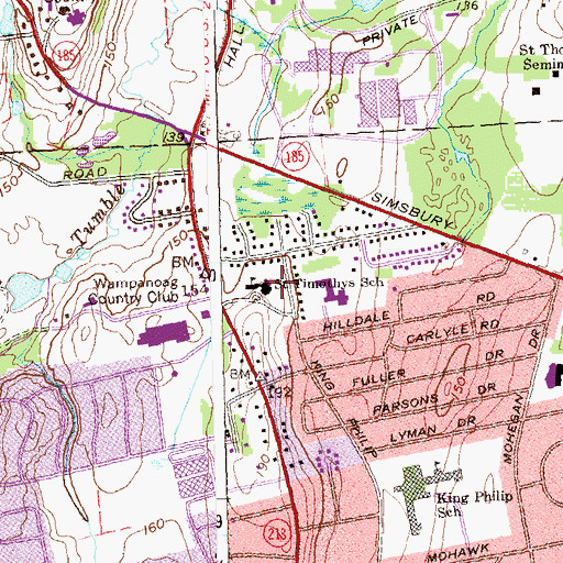 Topographic Map of Church of Saint Timothy, CT