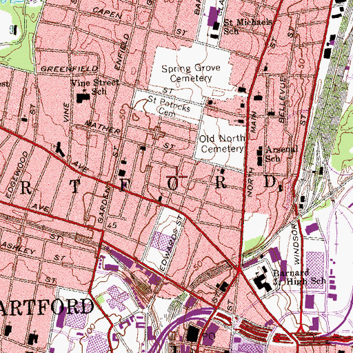 Topographic Map of Clay Hill Historic District, CT