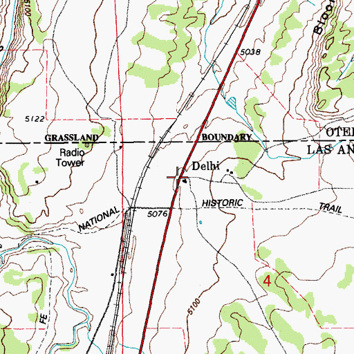 Topographic Map of Delhi, CO