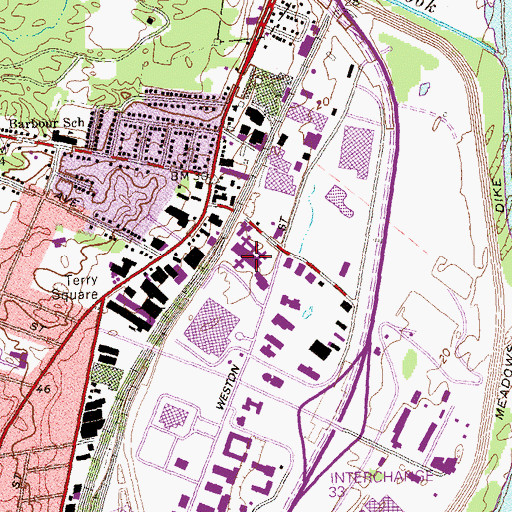 Topographic Map of Hartford Correctional Center, CT