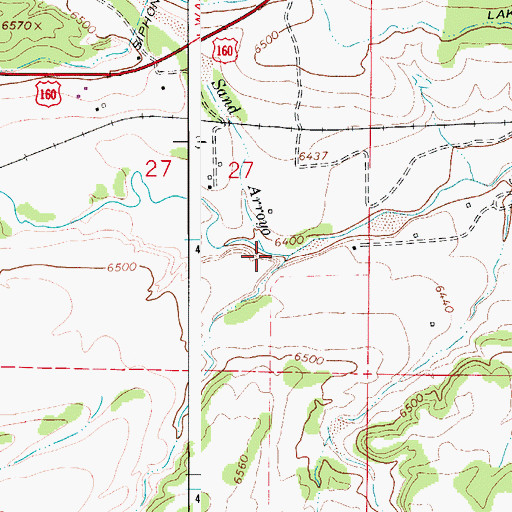 Topographic Map of Sand Arroyo, CO